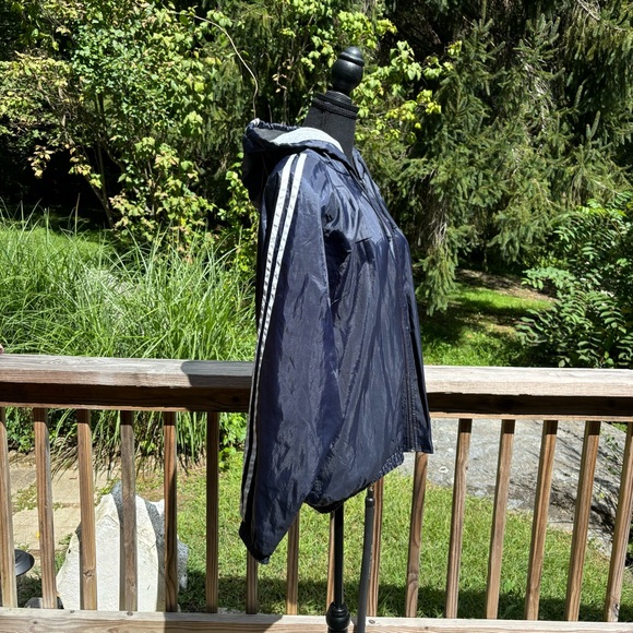 Vintage 90s navy stripped windbreaker men’s size X-Large vtg bars - Picture 5 of 8